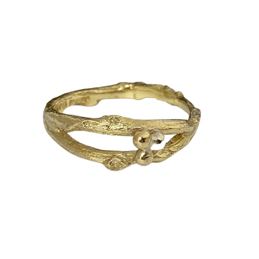 Gold Woodland Twig Ring, twig wedding ring, nature wedding ring