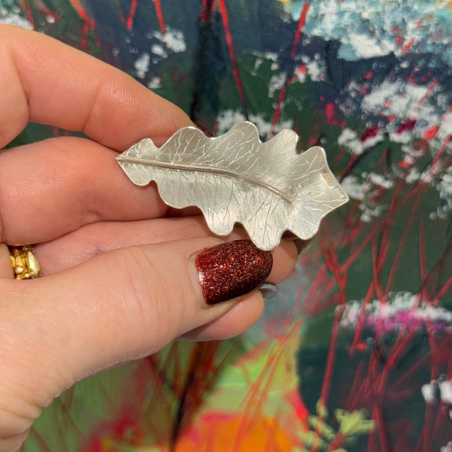 Sterling Silver Oak Leaf Brooch