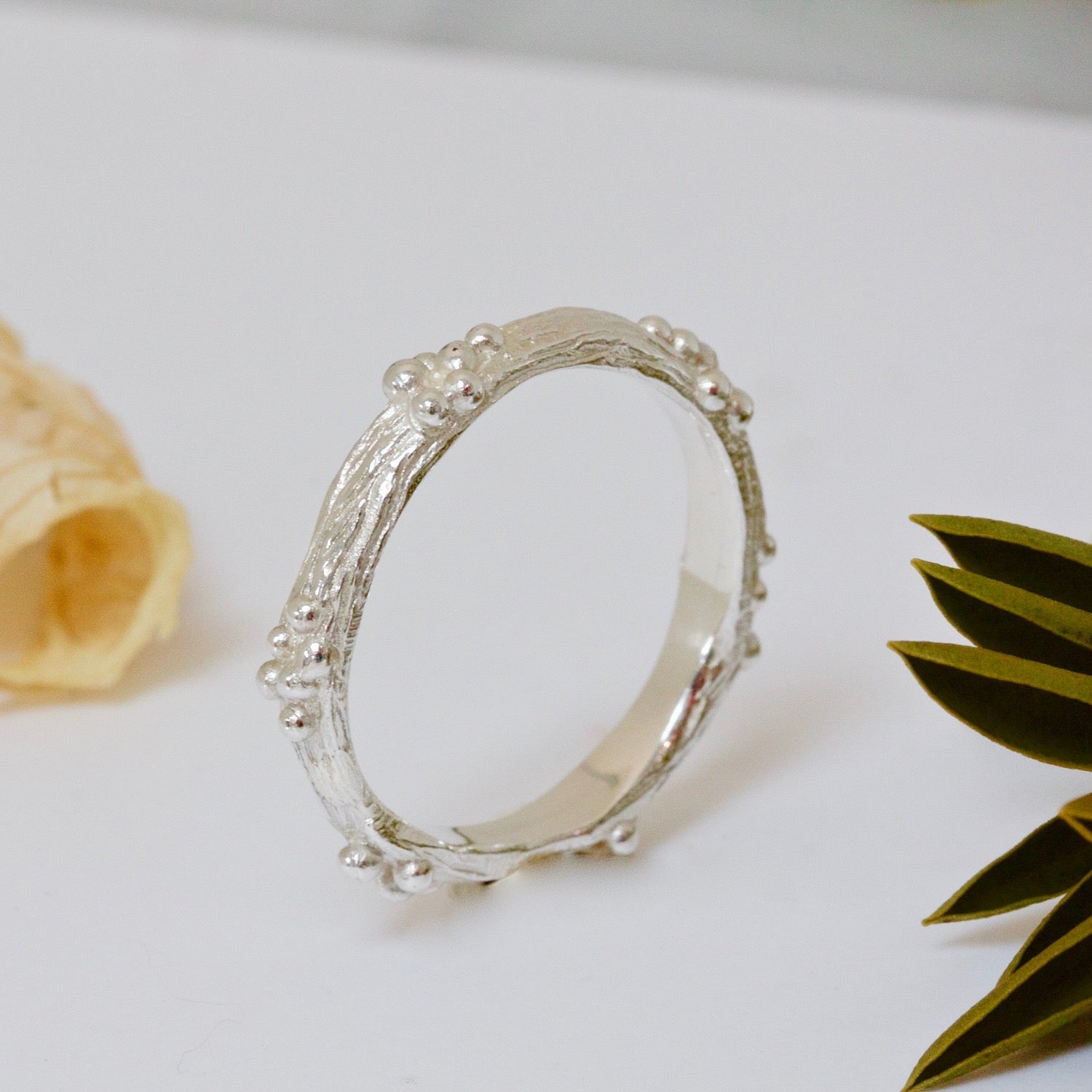 silver woodland berry ring