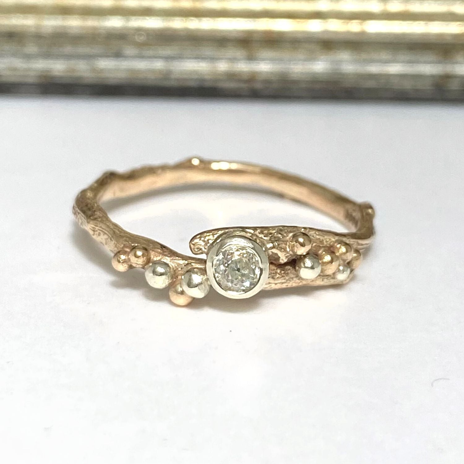 recycled diamond engagement ring