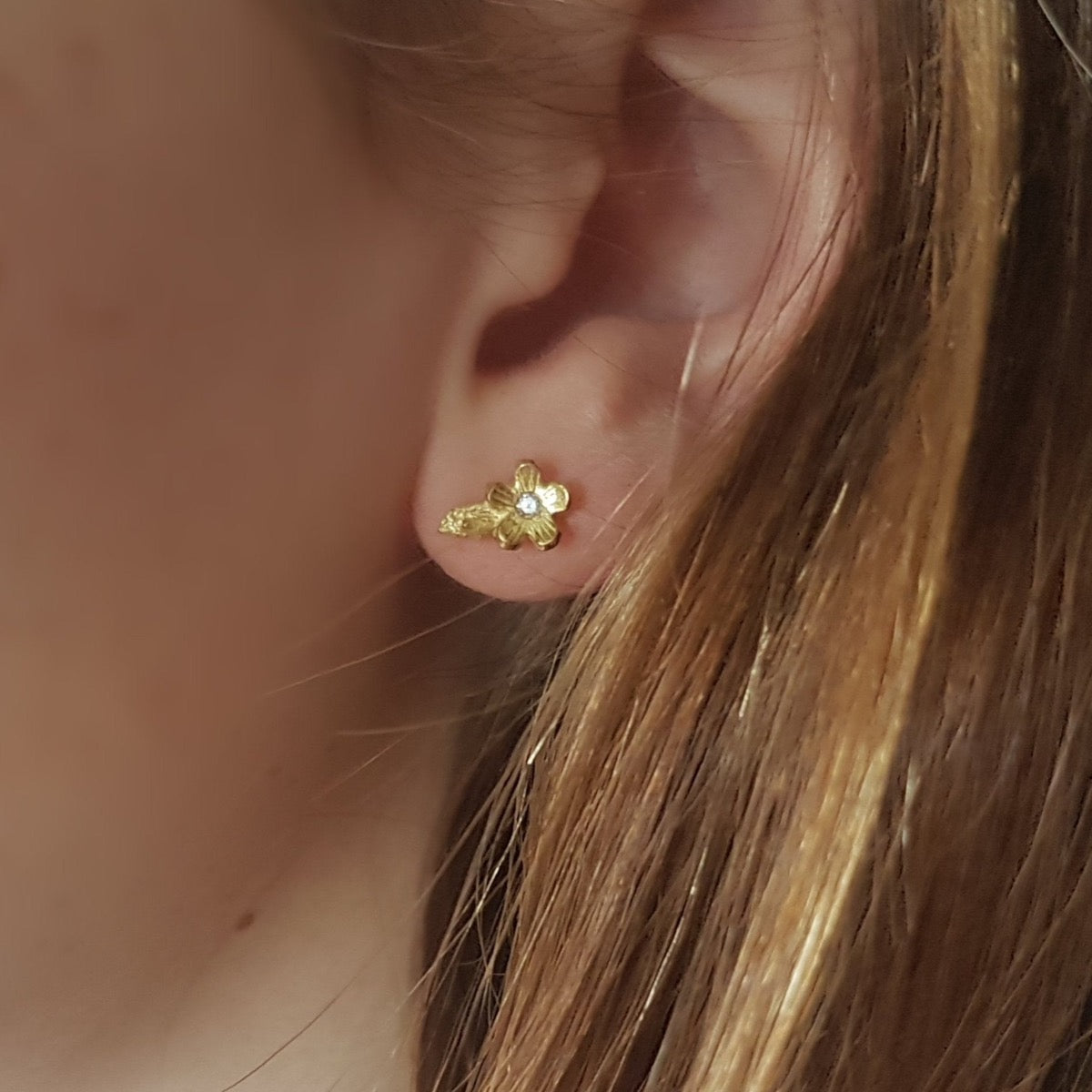 gold cherry blossom earrings