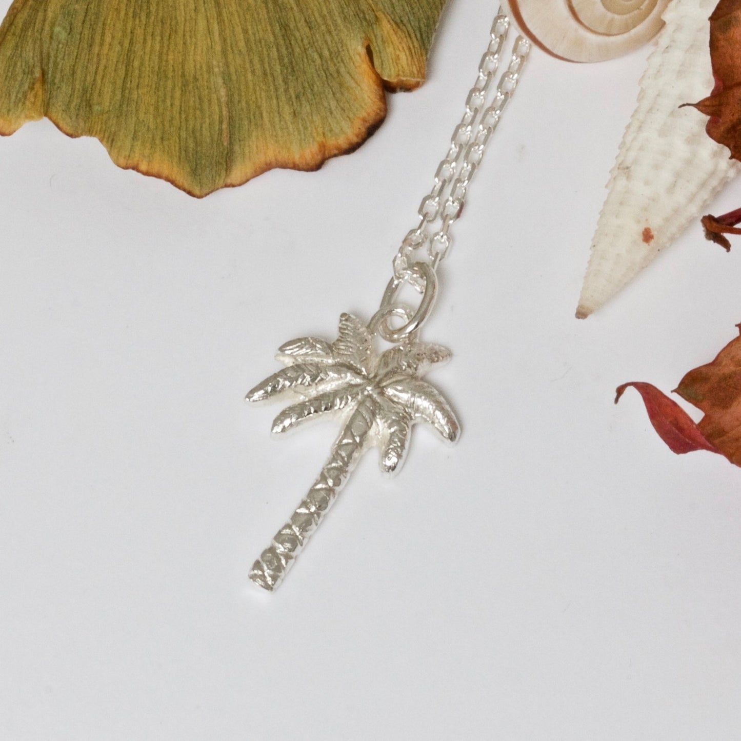 Solid 9ct Gold Palm Tree Necklace, Gold Palm Tree Pendant on a chain