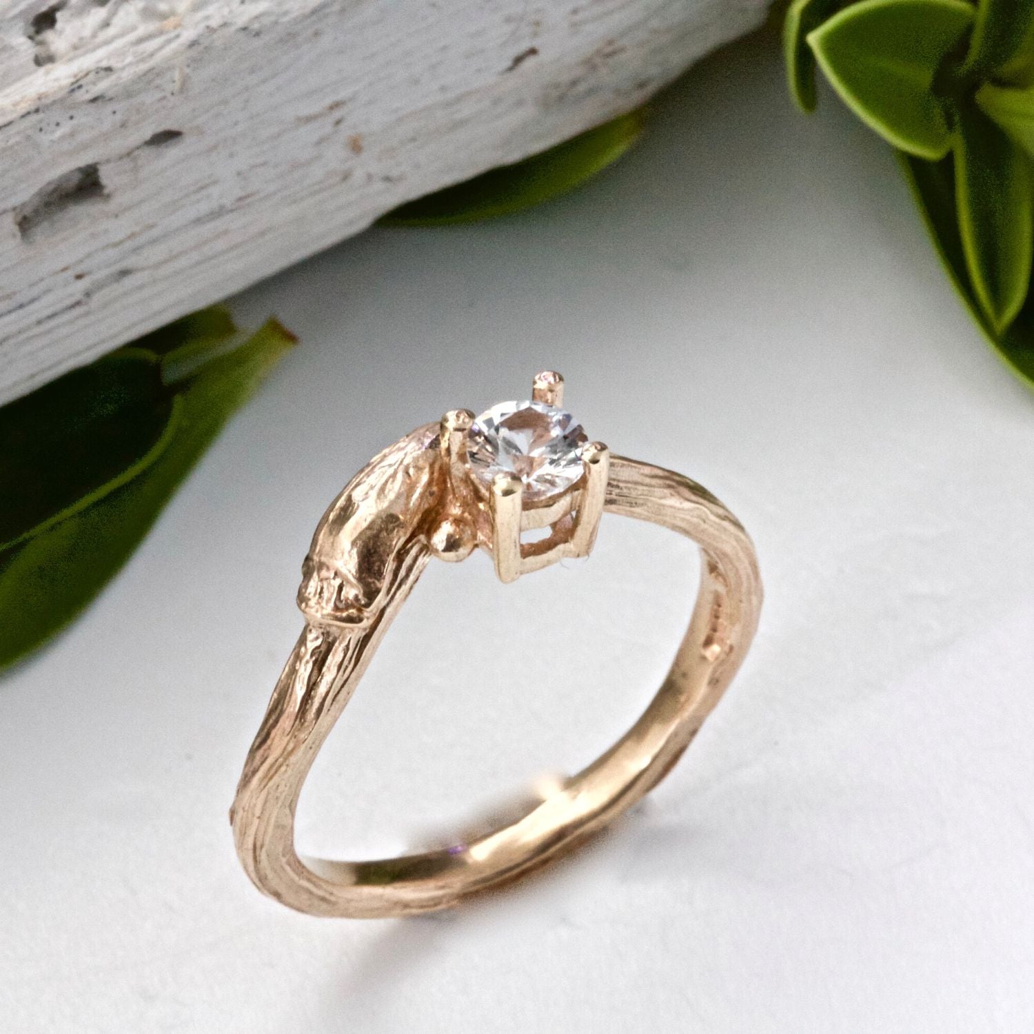 Twig Engagement Ring In Pear Cut Moissanite - May – Sunday Island Jewelry