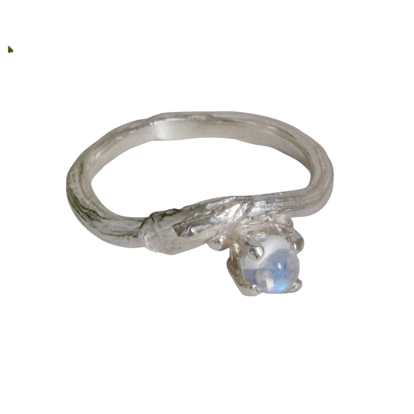 Moonstone Silver Twig Ring