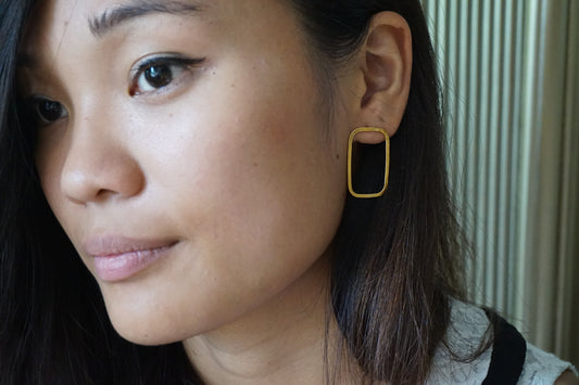 Geometric Large Rectangle  Earrings