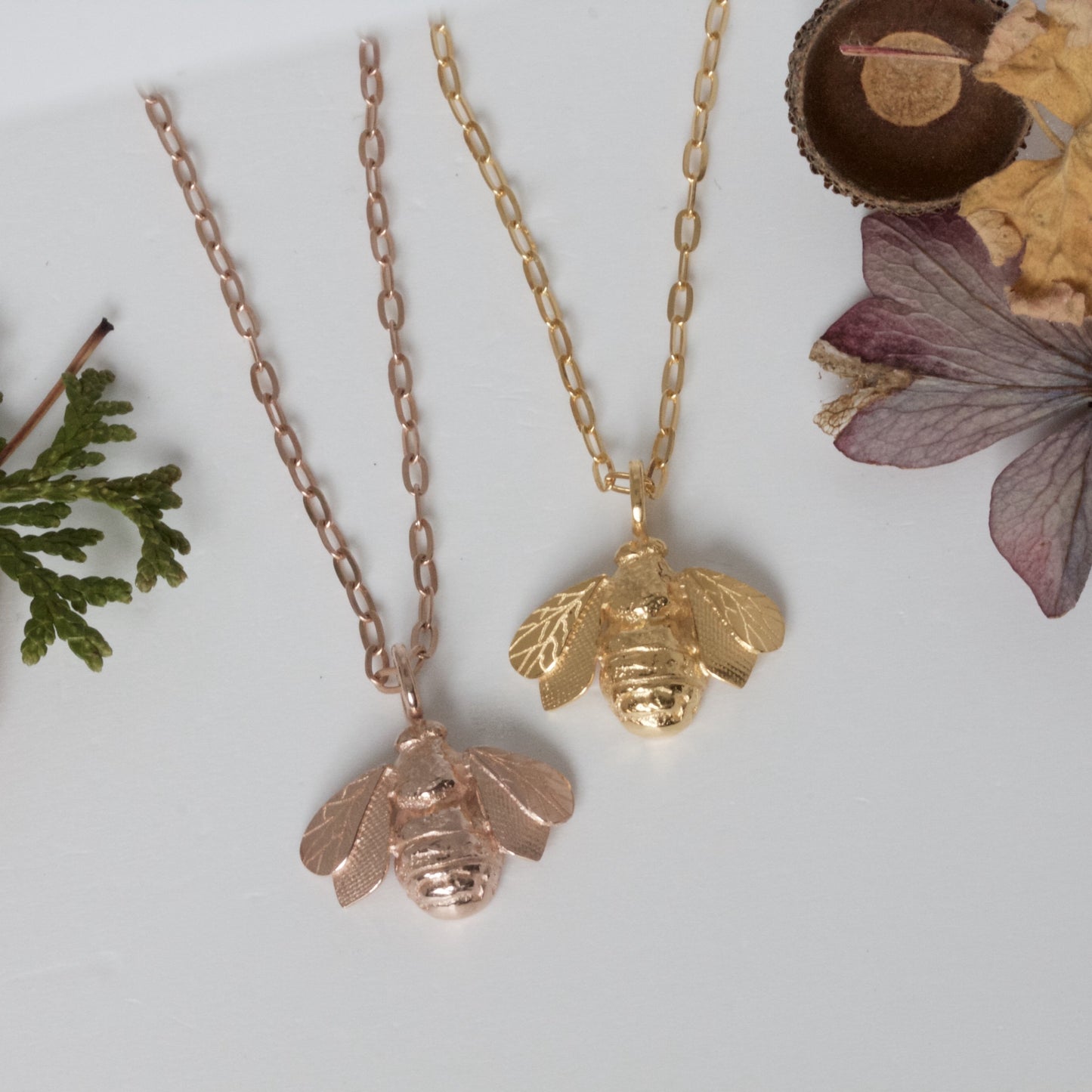 gold vermeil bee necklace