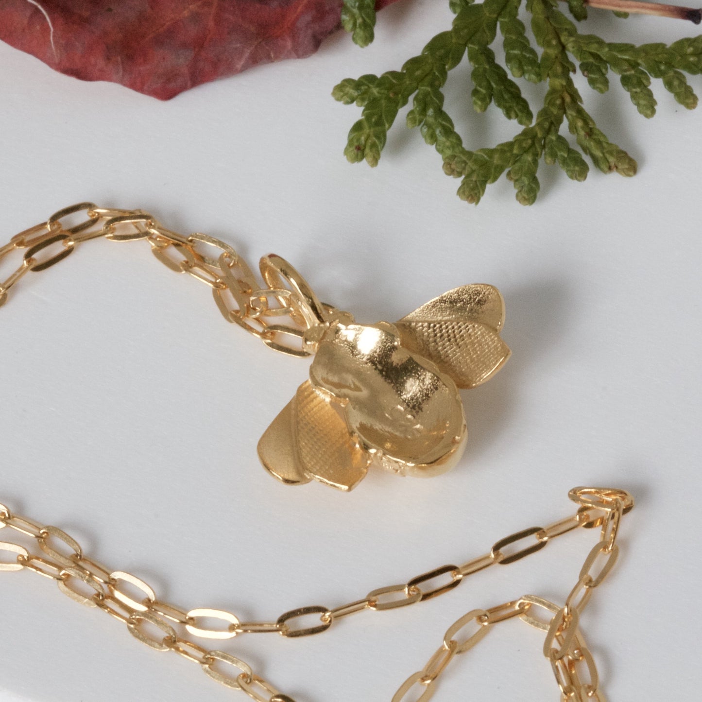 Gold Vermeil Bee Necklace