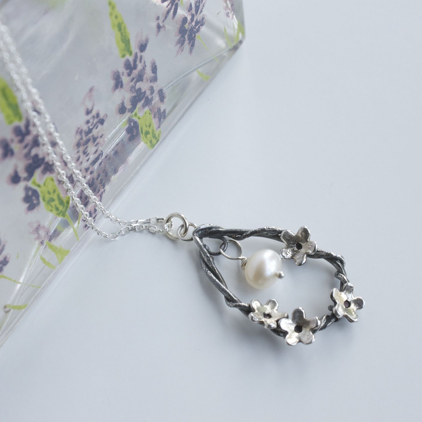 Silver Woodland Flower Necklace