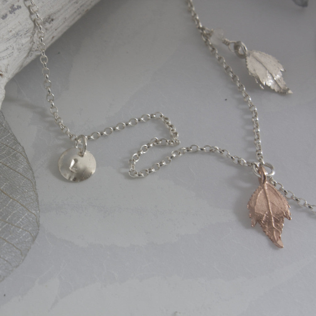 Tumbling Leaf Lariat Necklace