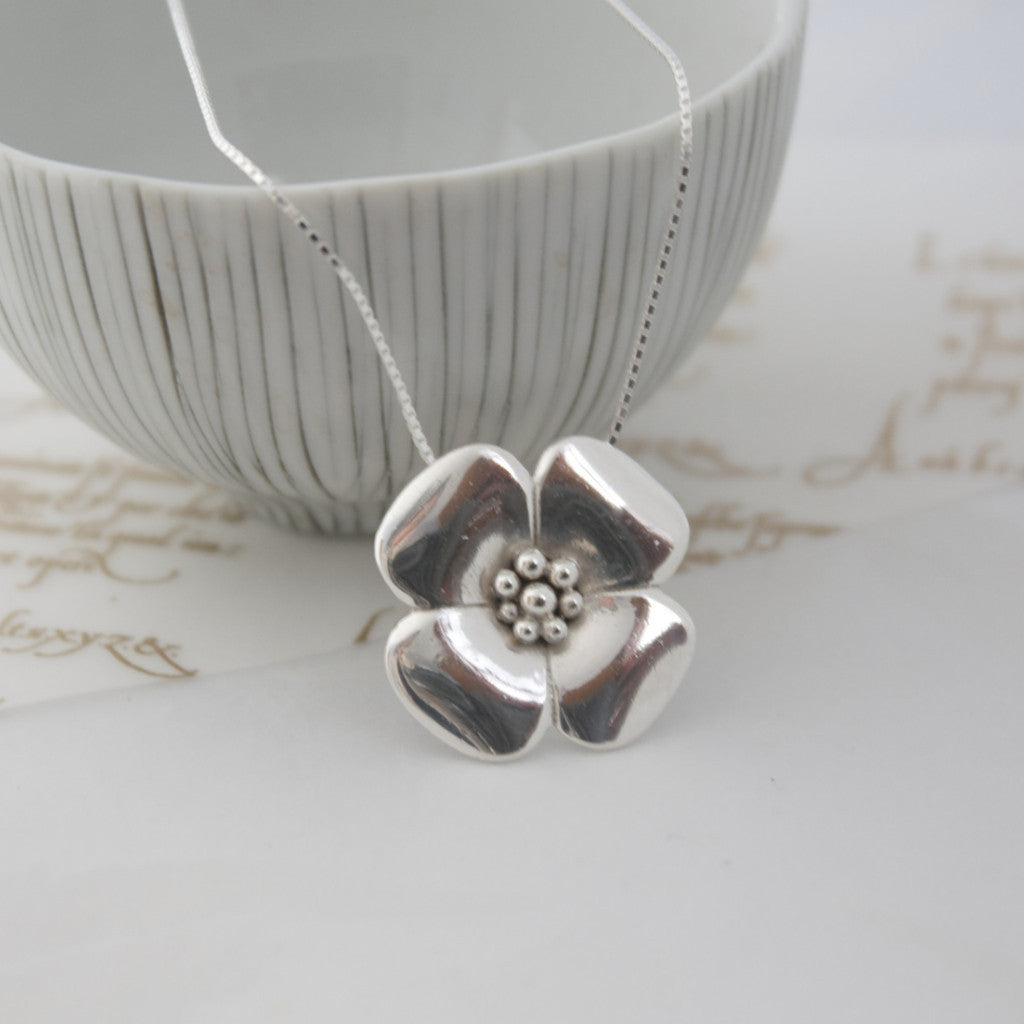 Silver Rose Necklace