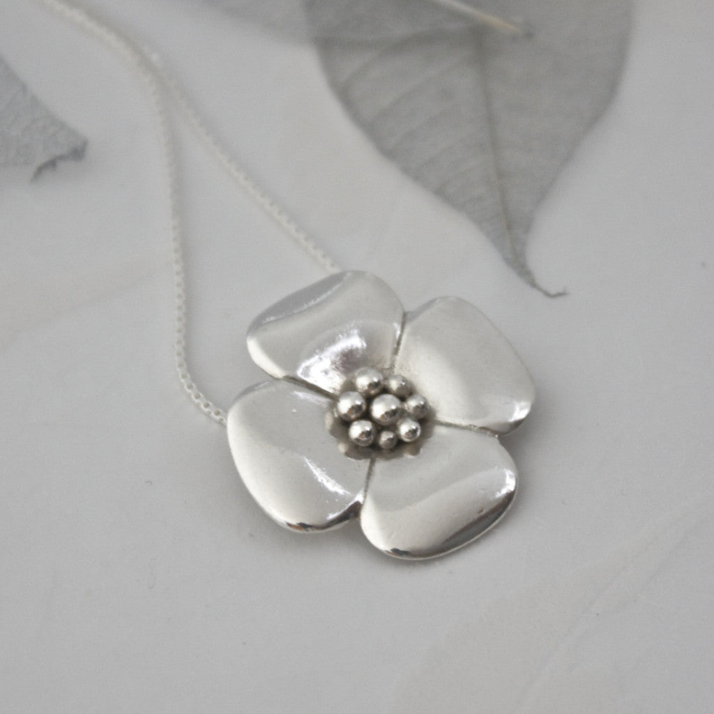 Silver Rose Necklace