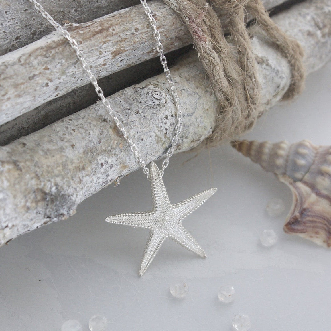 sterling silver starfish necklace