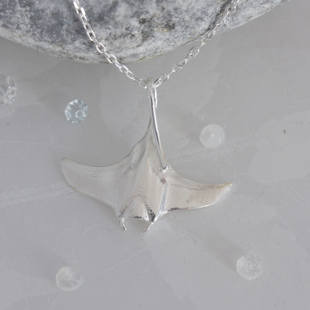 Silver Manta Ray Necklace