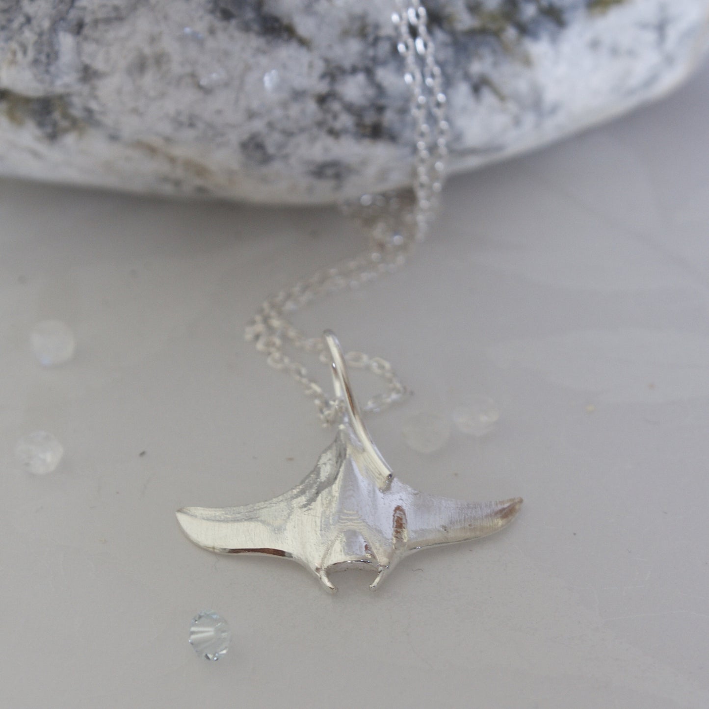 Silver Manta Ray Necklace