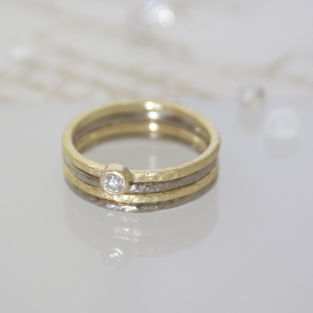 Dainty Gold Diamond Solitaire Ring