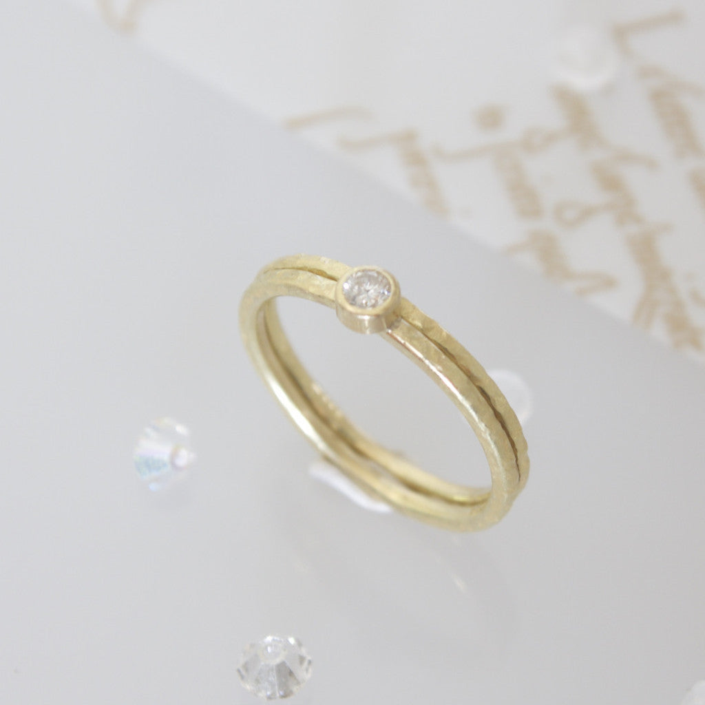 Dainty Gold Diamond Solitaire Ring