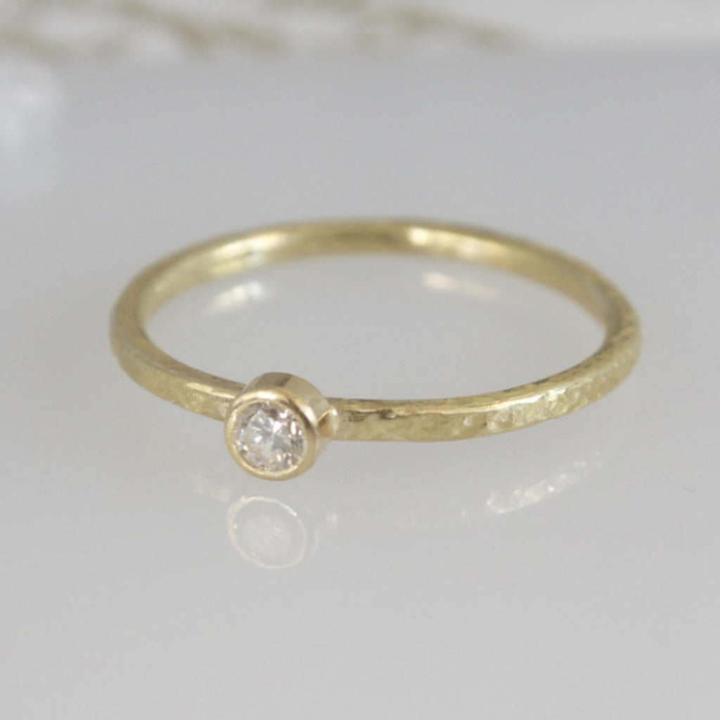 Dainty Gold Diamond Solitaire Ring