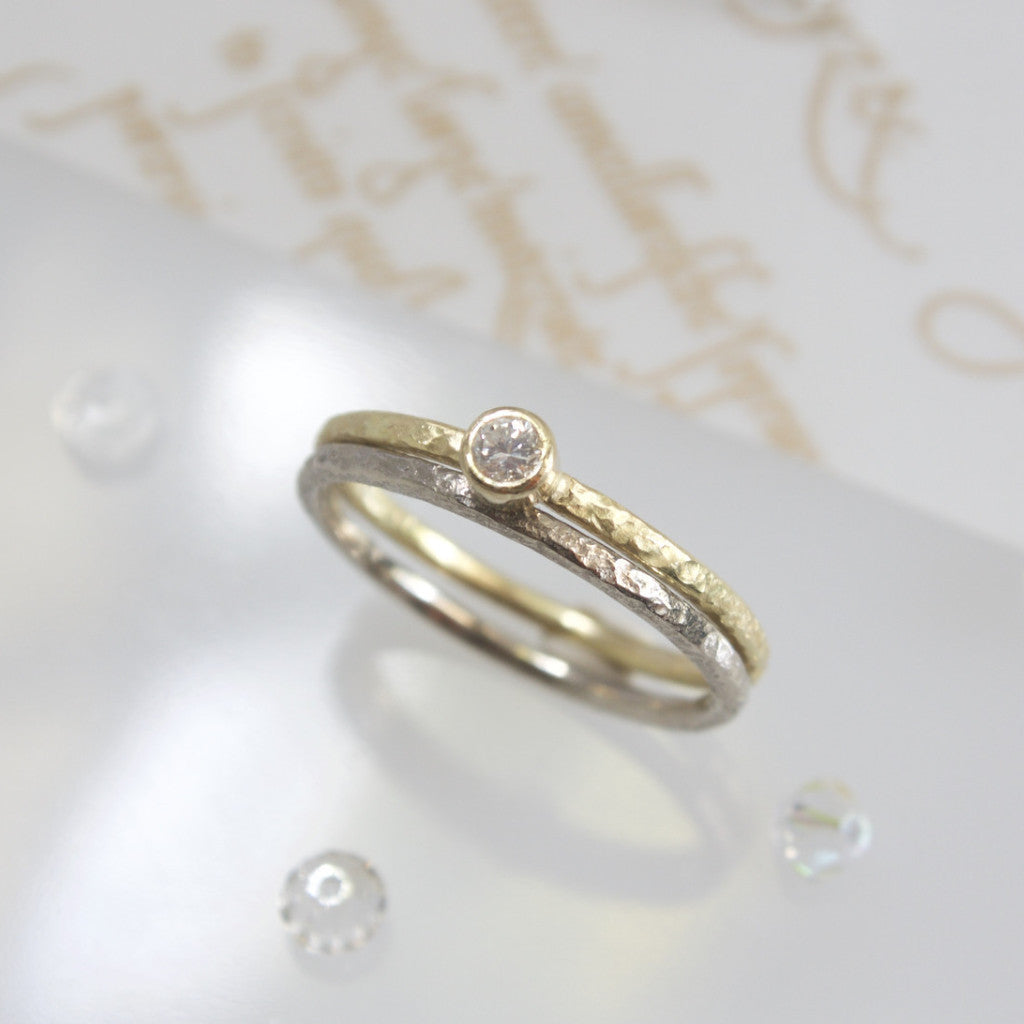Dainty Gold Diamond Solitaire Ring