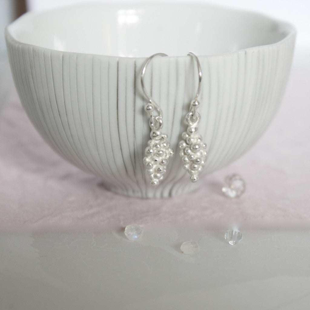 silver berry earrings