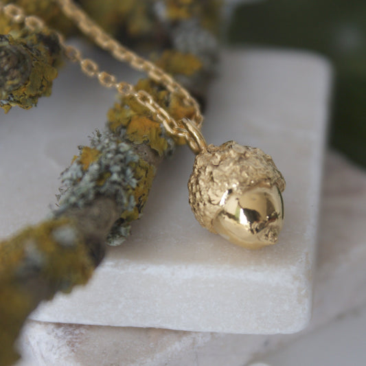 Gold Vermeil Woodland Acorn Necklace