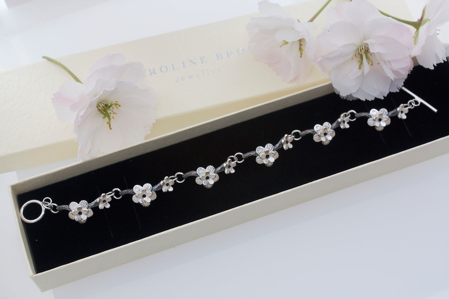 Silver Cherry Blossom Bracelet