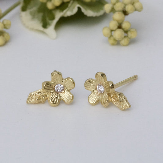 diamond flower earrings