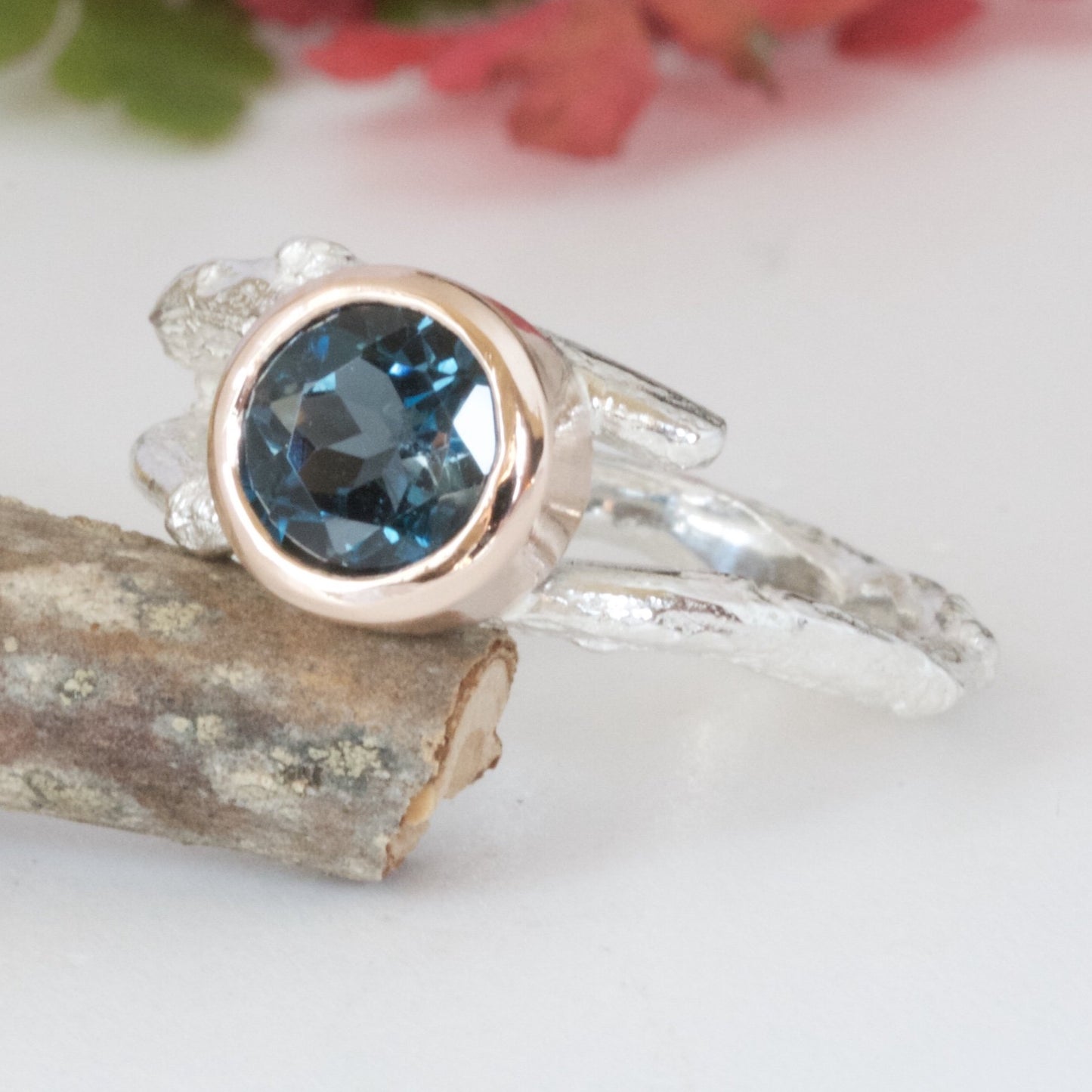 London Blue Topaz Twig Ring