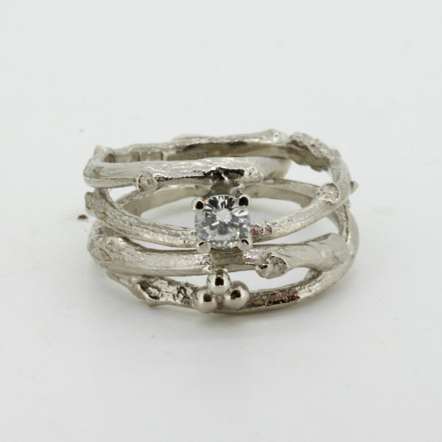 Diamond Woodland Twig Engagement Ring, 18ct Gold Nature Engagement Ring