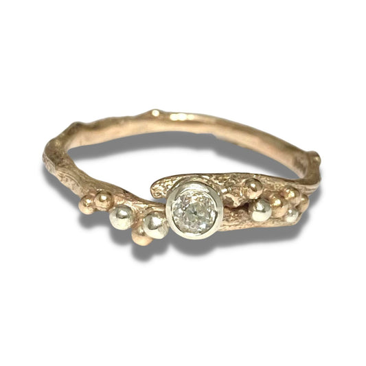 recycled gold and diamond engagement ring