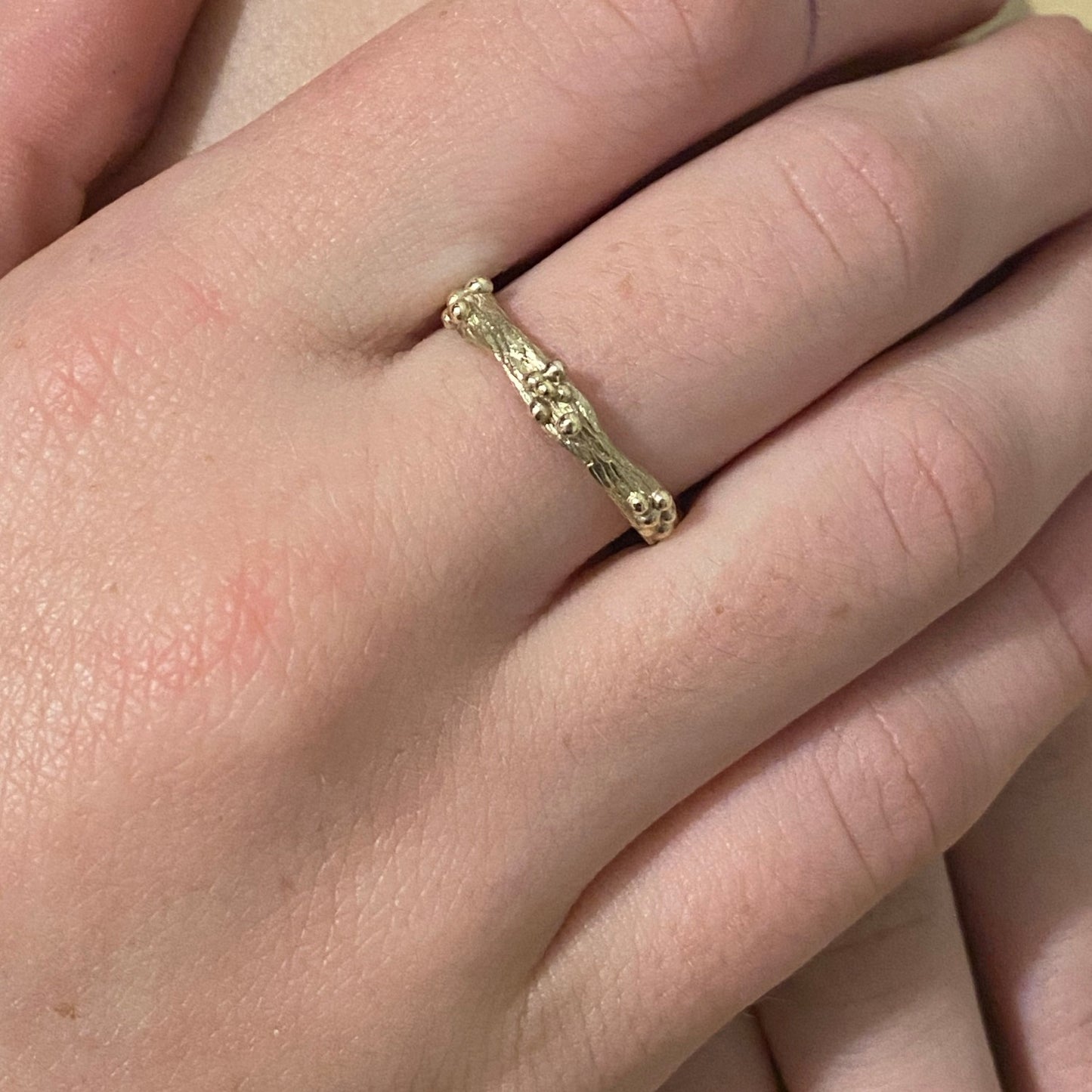 9ct gold organic wedding ring