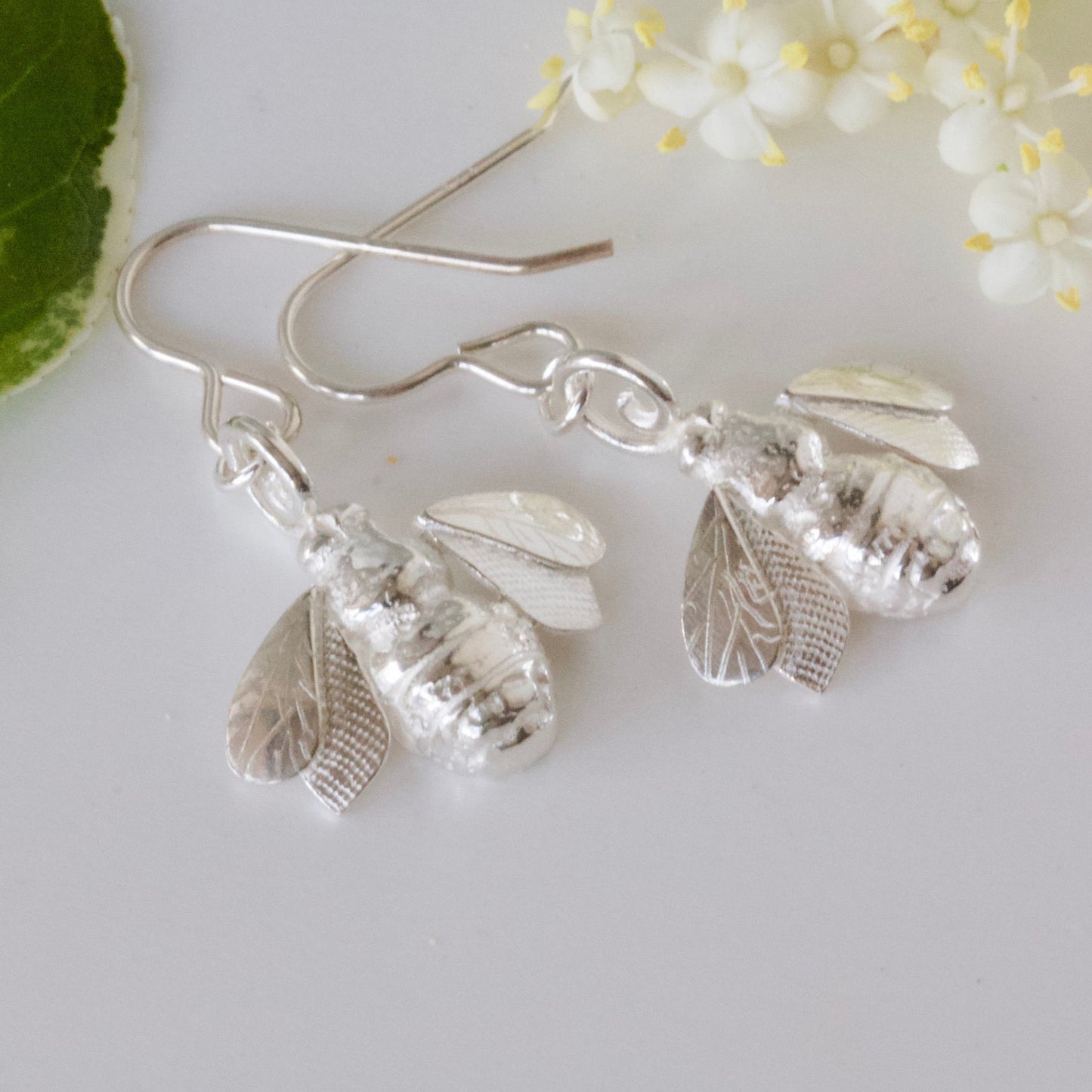 Bee Earrings-silver bee earrings-bee jewellery