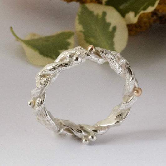 entwined organic twig branch wedding ring