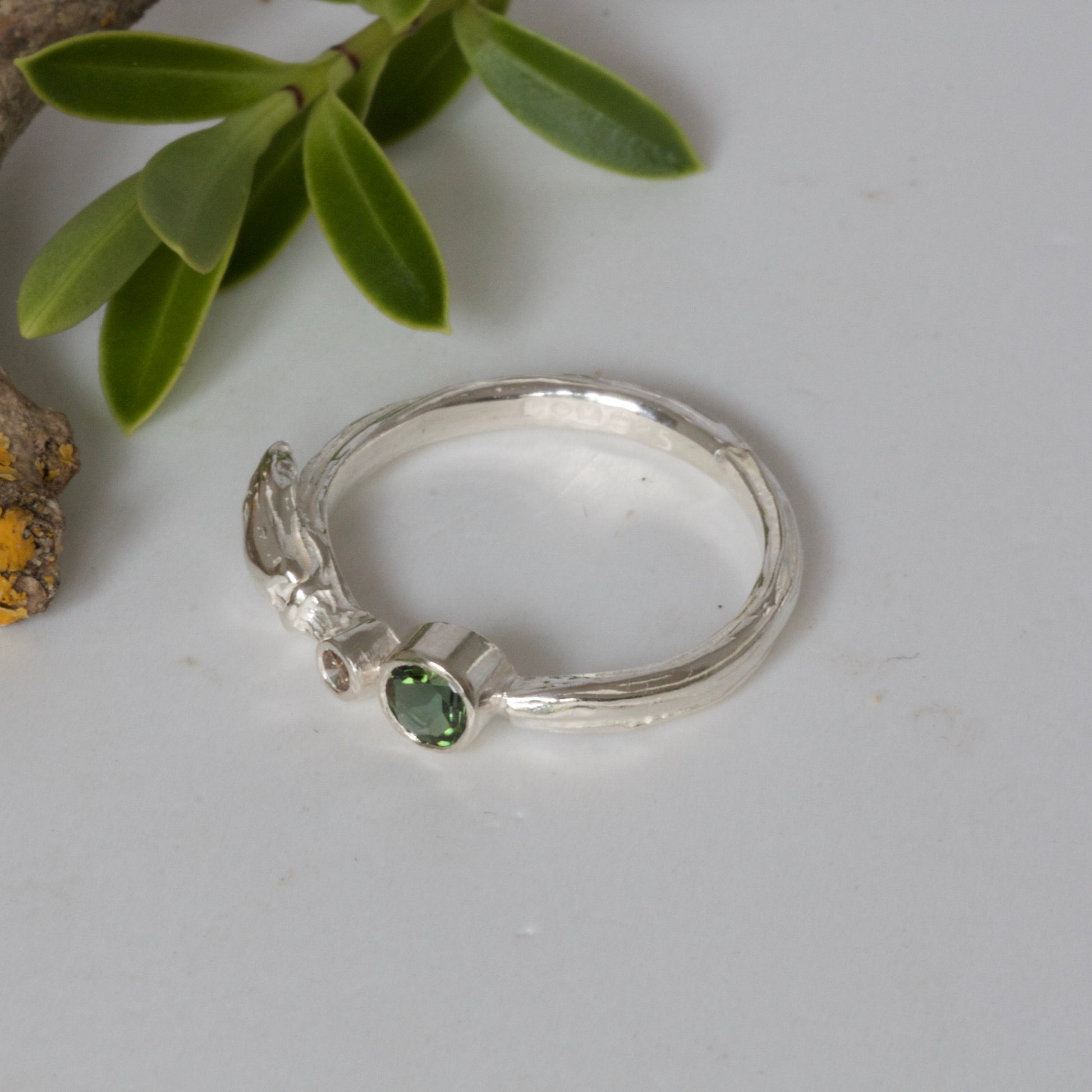 silver willow twig ring