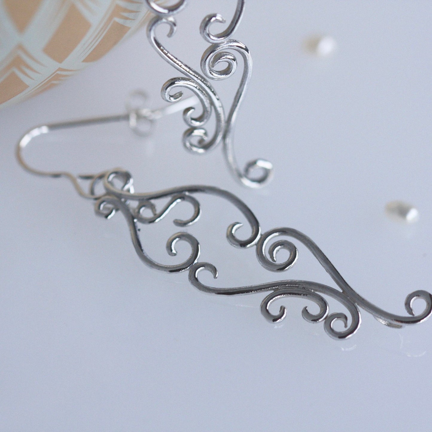 silver romance earrings