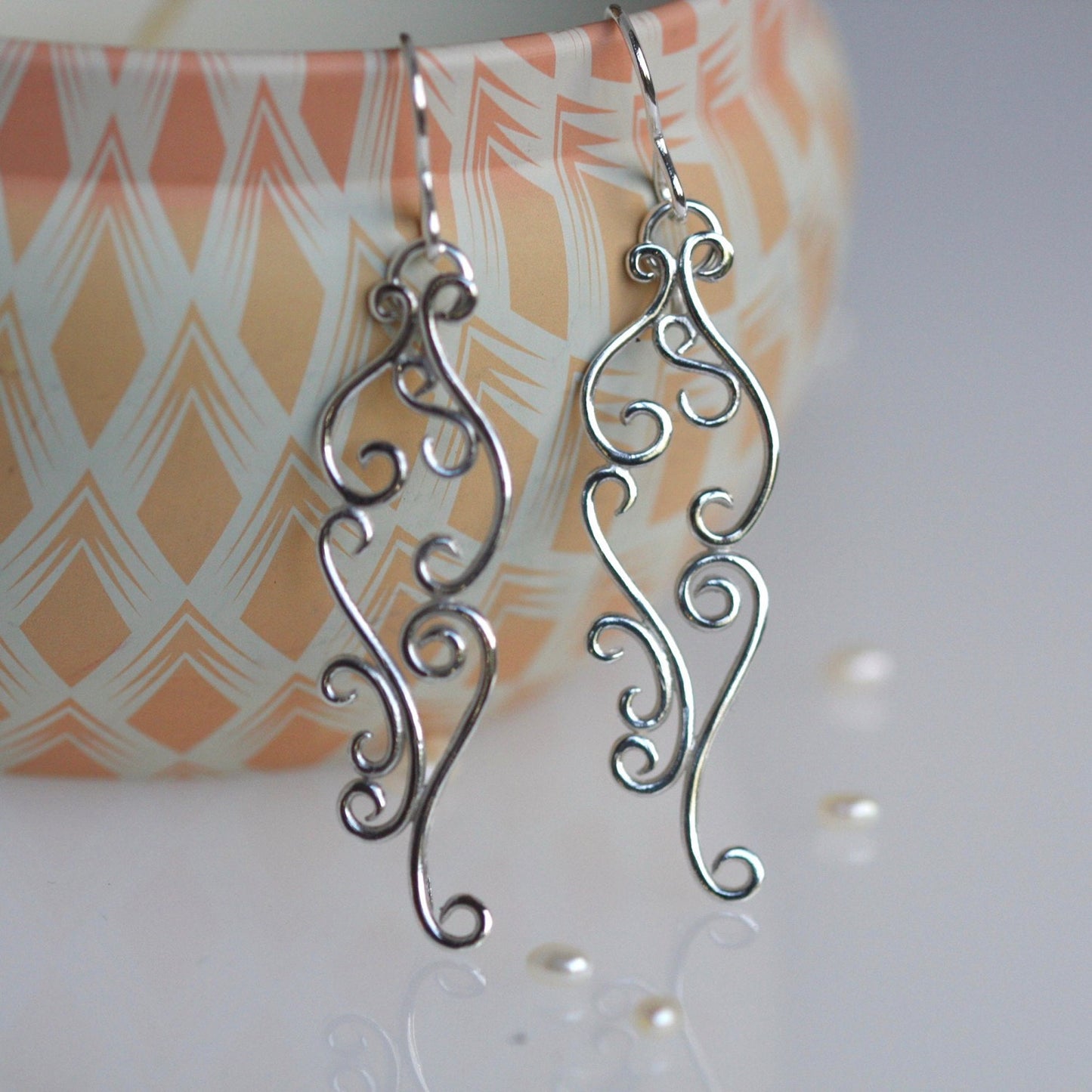 vintage inspired silver earrings