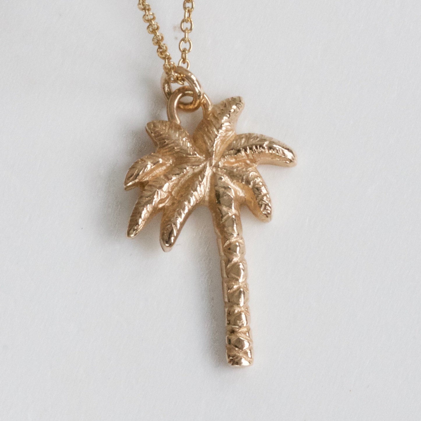 Solid 9ct Gold Palm Tree Necklace, Gold Palm Tree Pendant on a chain