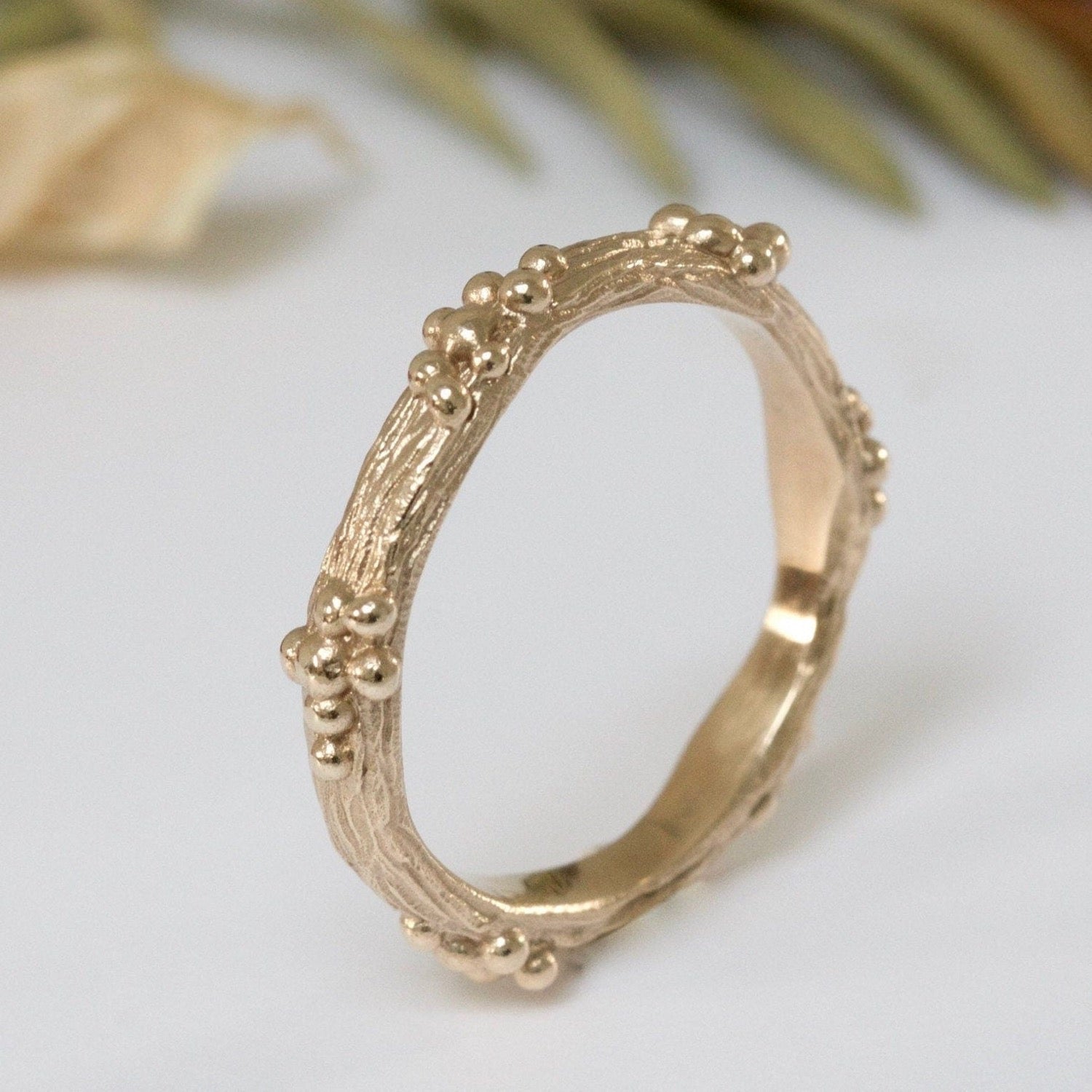 Wild Berry Rings Woodland Gold Berry Organic Wedding Ring – Caroline Brook Jewellery
