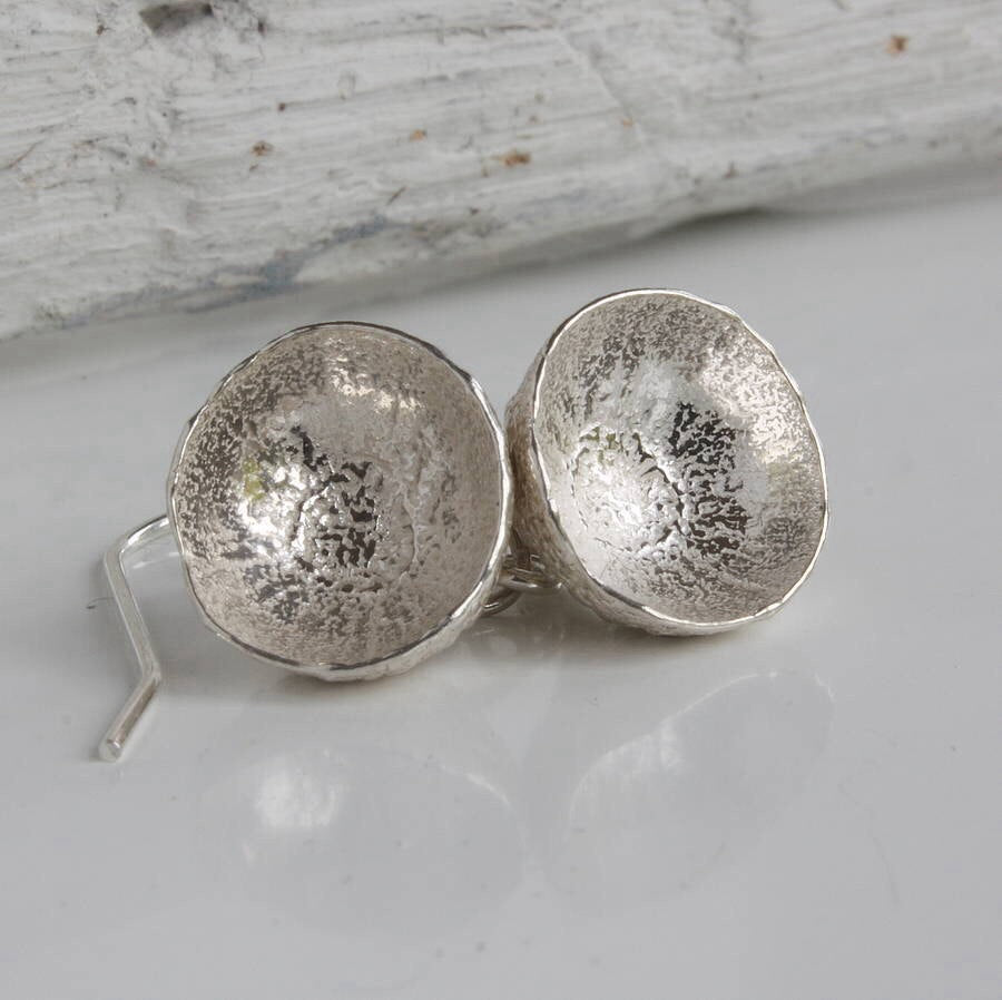 silver acorn earrings