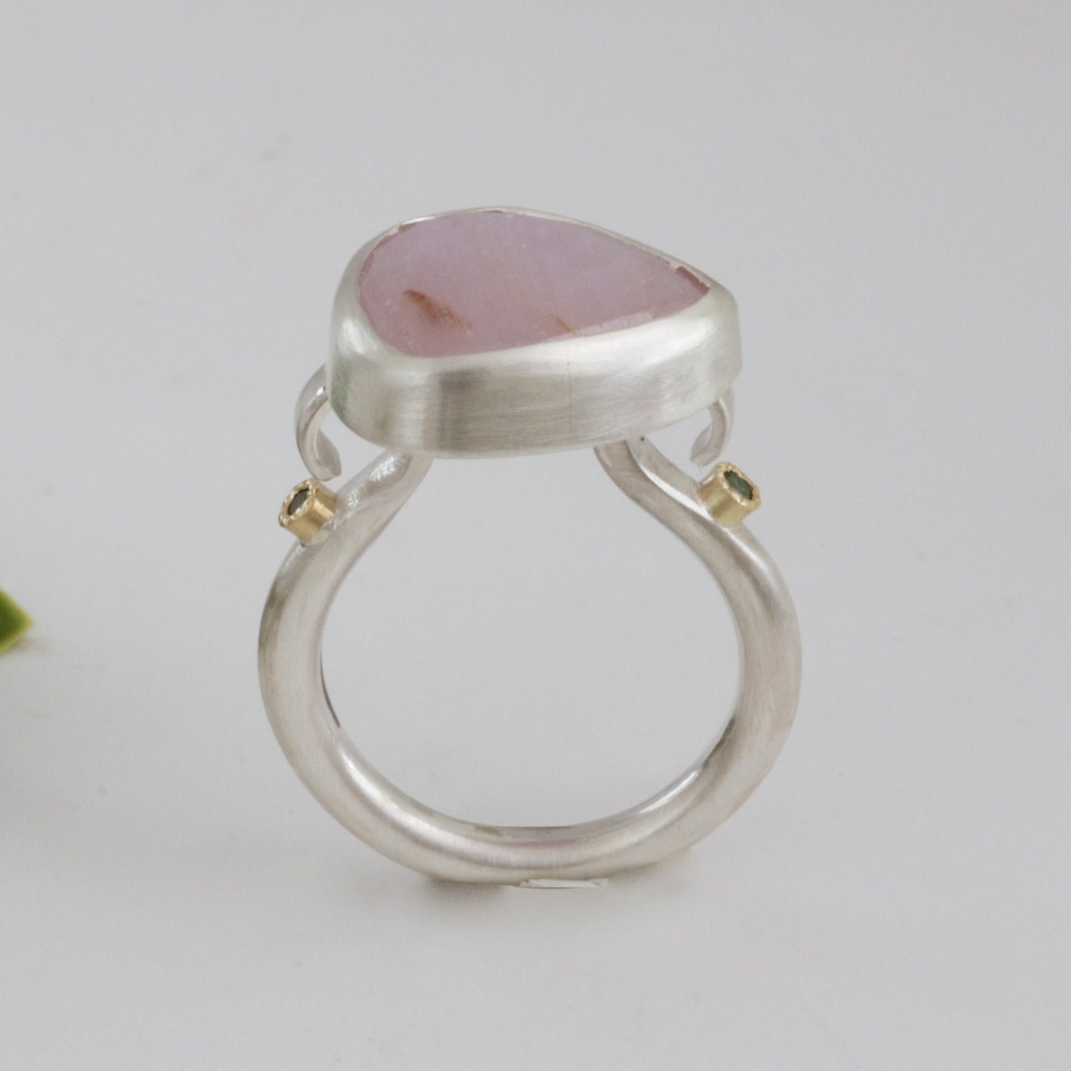 handmade rose cut sapphire ring