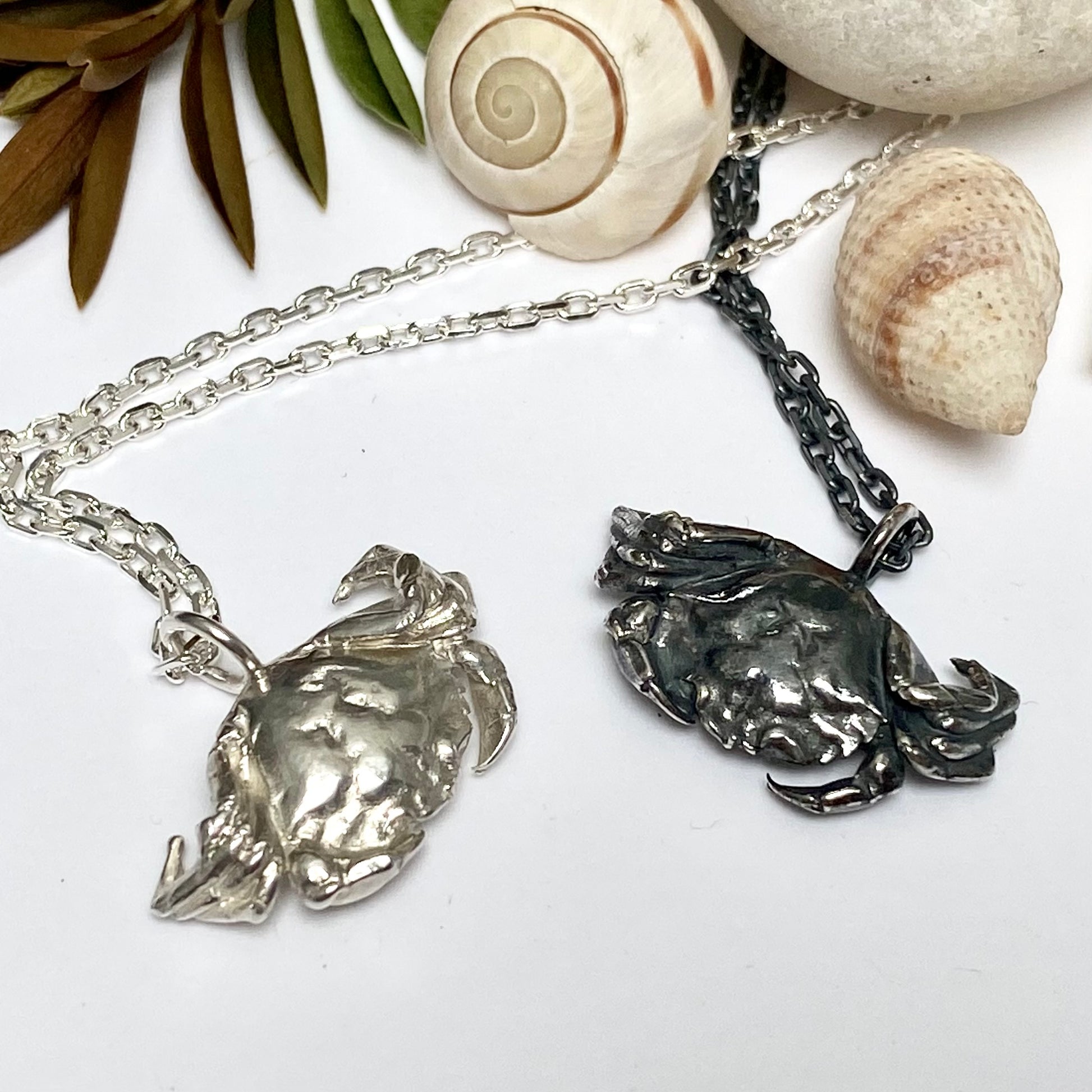 sterling silver crab pendant