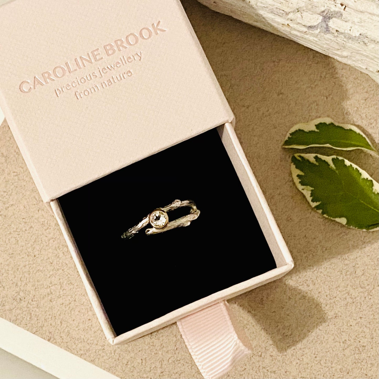 Silver and Rose Gold Woodland Twig Ring