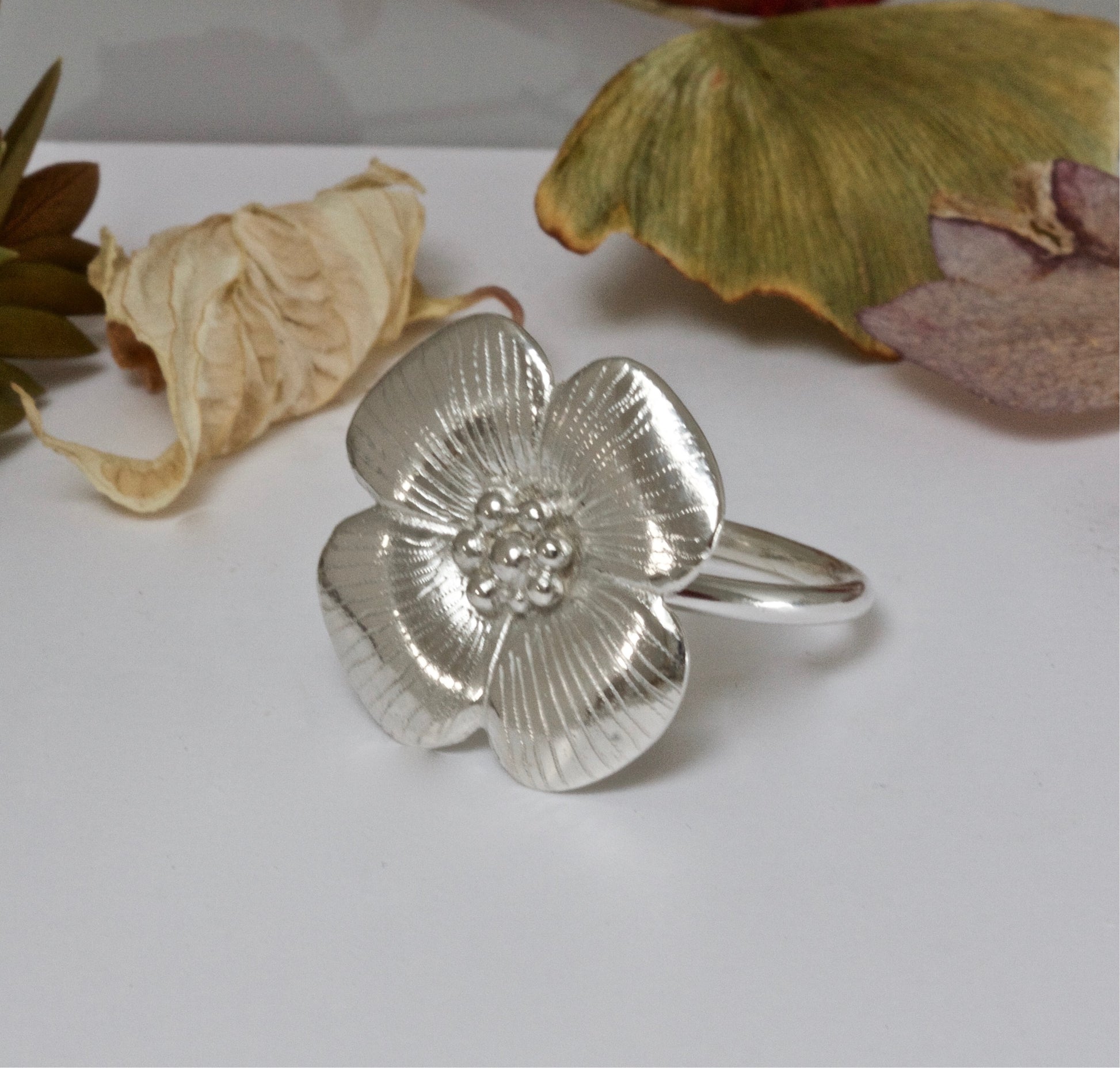 statement flower ring