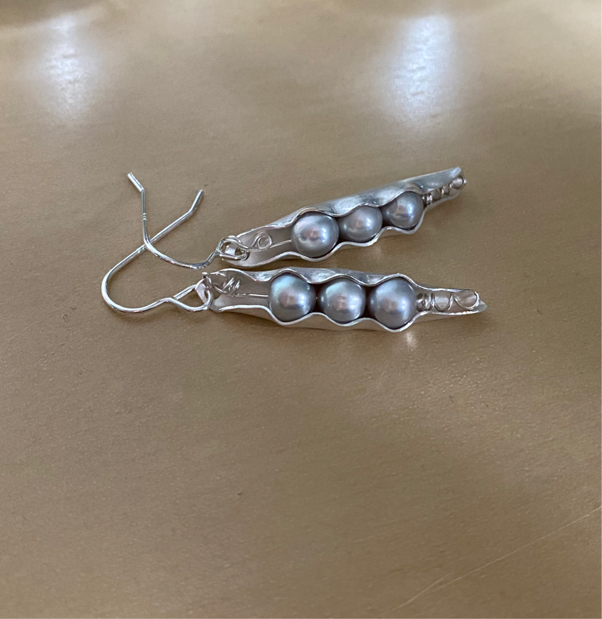 Silver Pearl Pod Earrings