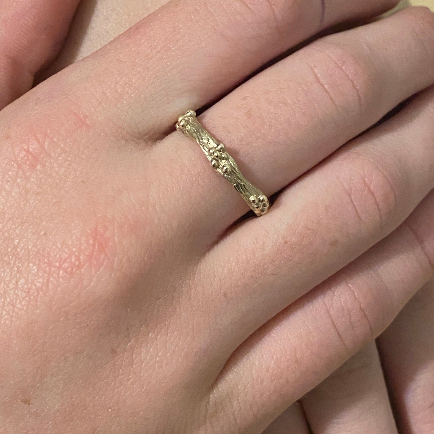 gold organic wedding ring