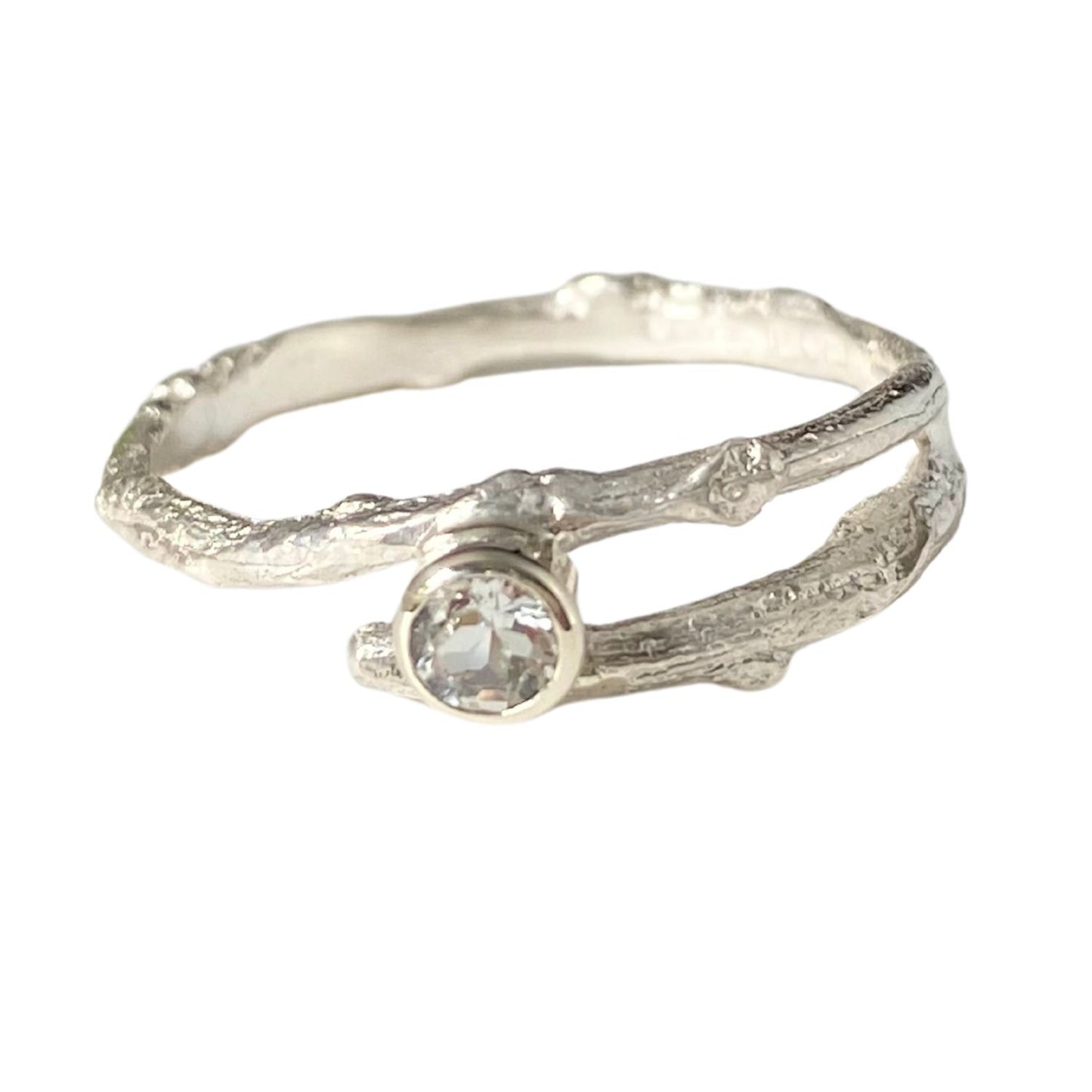 Silver and Rose Gold Woodland Twig Ring