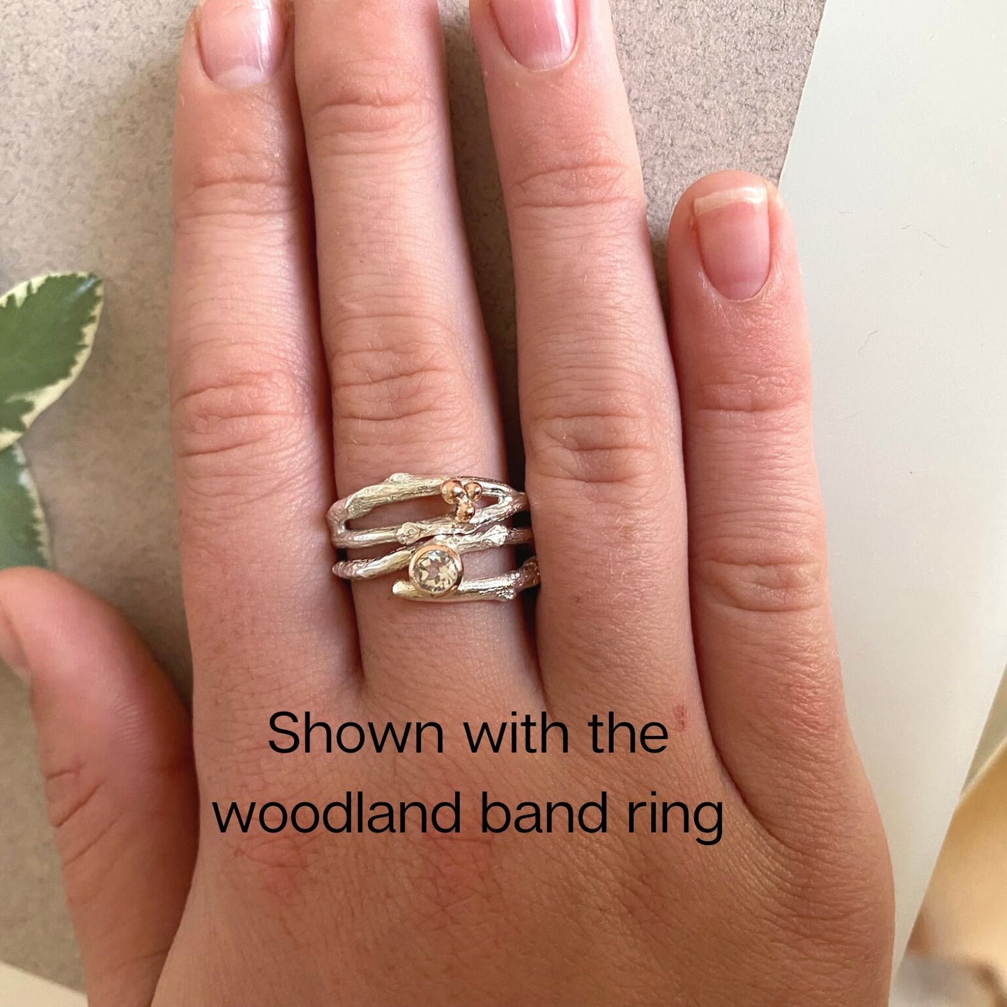 Silver and Rose Gold Woodland Twig Ring
