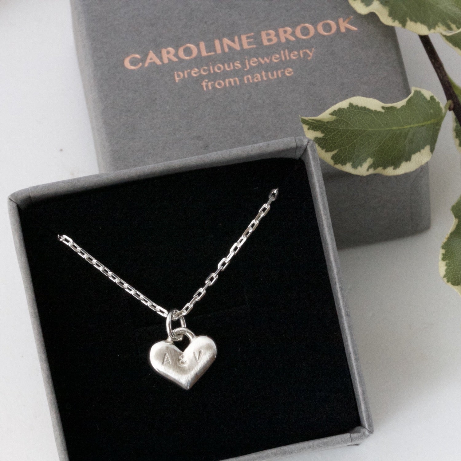 personalised silver heart necklace