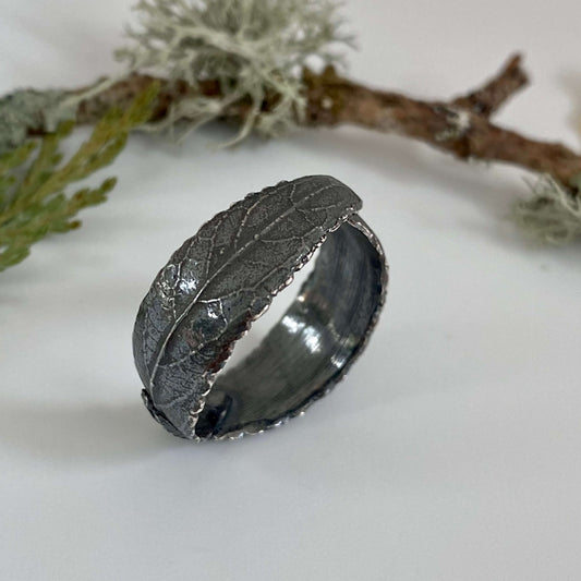 silver two leaf ring