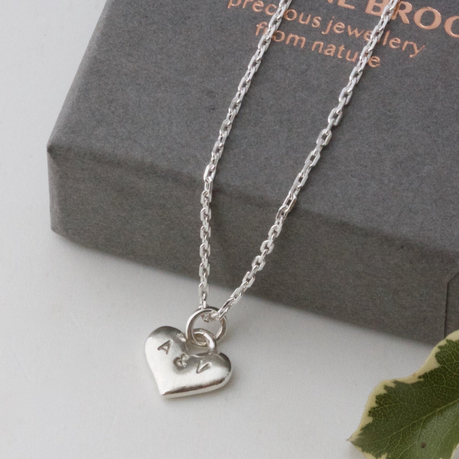 tiny silver love heart necklace