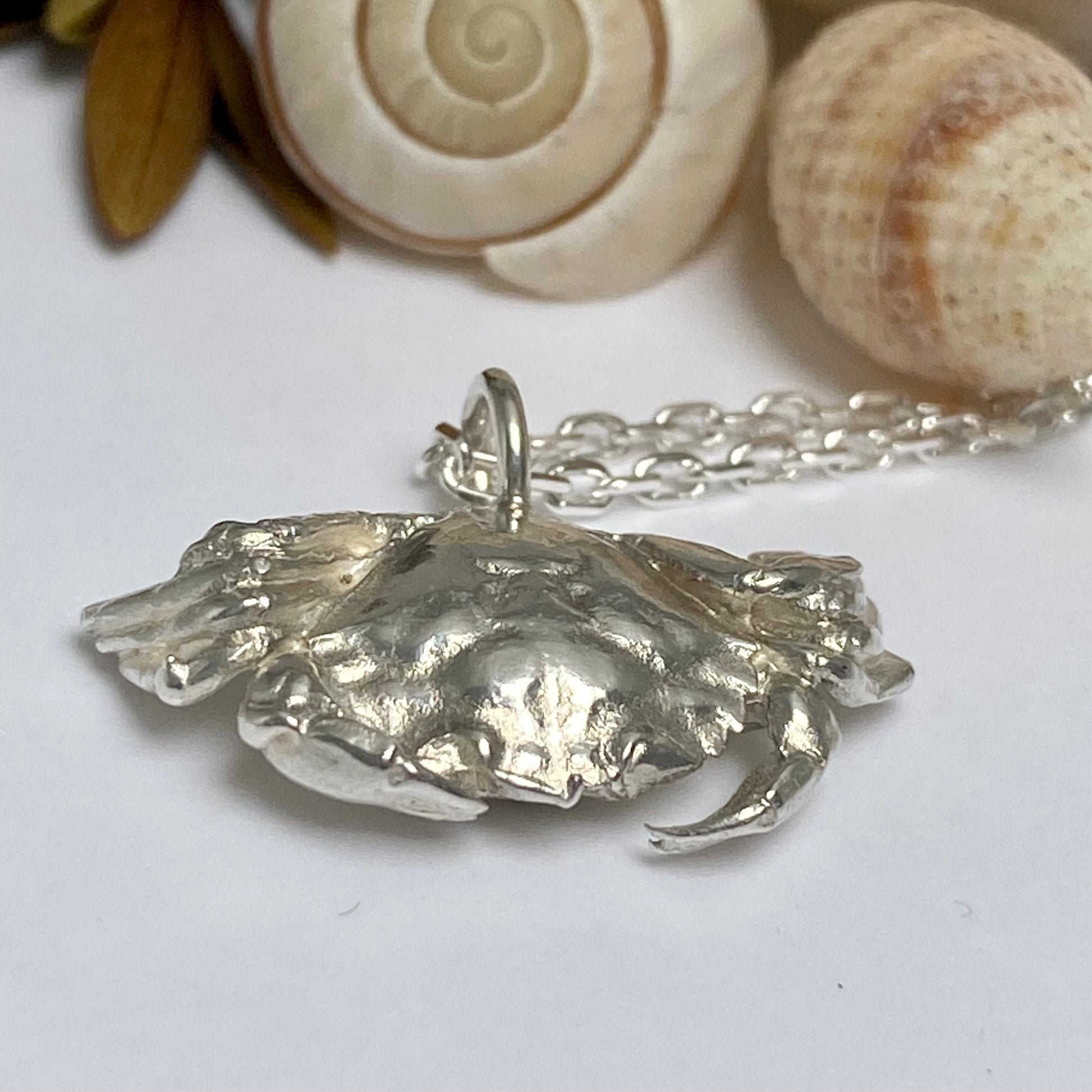 silver cancer crab pendant